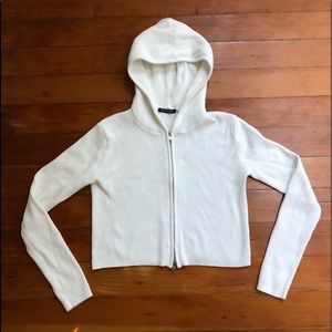 Brandy Melville White Cream Zip Up Jacket